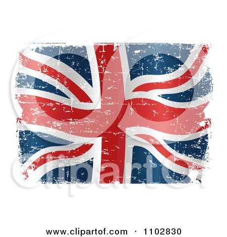 Clipart Grungy British Union Jack UK Flag - Royalty Free Vector Illustration by Pushkin