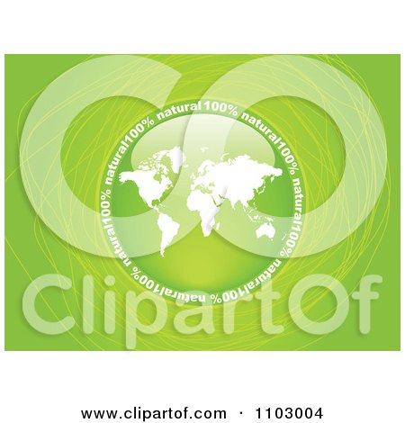 Clipart Reflective Round World Map Natural Circle Over Green With Scribbles - Royalty Free Vector Illustration by Andrei Marincas