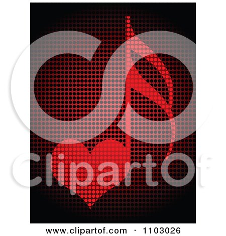 Clipart Heart Music Note Made Of Red Dots - Royalty Free Vector Illustration by Andrei Marincas