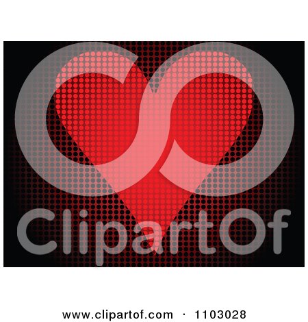 Clipart Pixelated Red Heart Made Of Dots 1 - Royalty Free Vector Illustration by Andrei Marincas