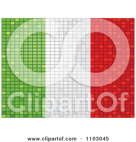 Clipart Mosaic Italian Flag - Royalty Free Vector Illustration by Andrei Marincas