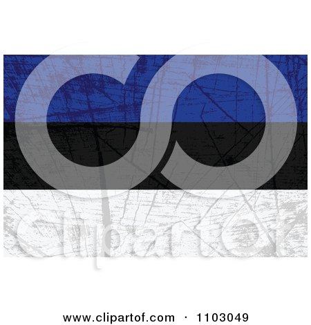 Clipart Grungy Estonian Flag - Royalty Free Vector Illustration by Andrei Marincas
