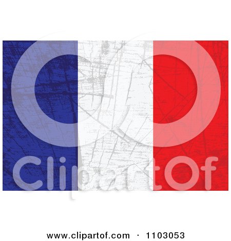 Clipart Grungy French Flag - Royalty Free Vector Illustration by Andrei Marincas