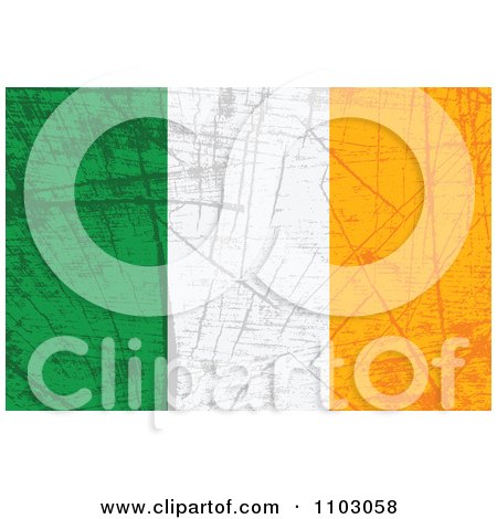 Clipart Grungy Irish Flag - Royalty Free Vector Illustration by Andrei Marincas