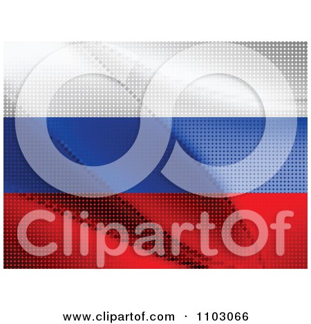 Clipart Russian Flag Made Of Dots - Royalty Free Vector Illustration by Andrei Marincas