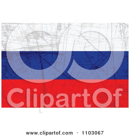 Clipart Grungy Russian Flag - Royalty Free Vector Illustration by Andrei Marincas