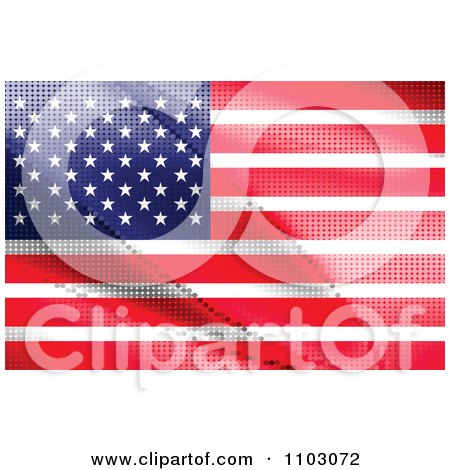 Clipart Pixelated American Flag - Royalty Free Vector Illustration by Andrei Marincas