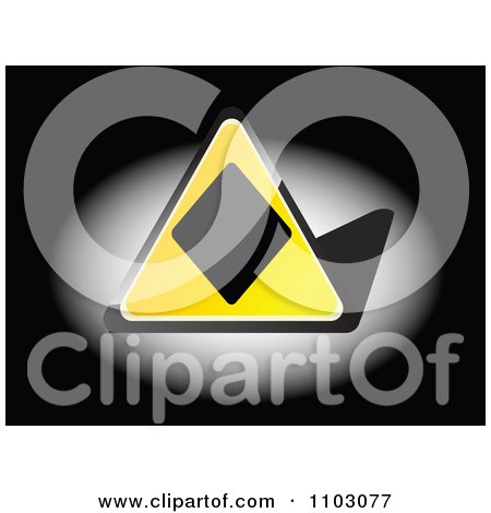 Clipart Rhombus Or Poker Diamond On A Yellow Triangle In A Spotlight Over Black - Royalty Free Vector Illustration by Andrei Marincas