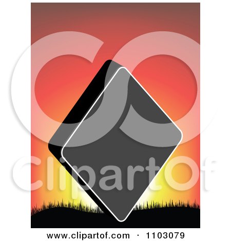 Clipart Rhombus Or Poker Diamond Against A Sunset - Royalty Free Vector Illustration by Andrei Marincas