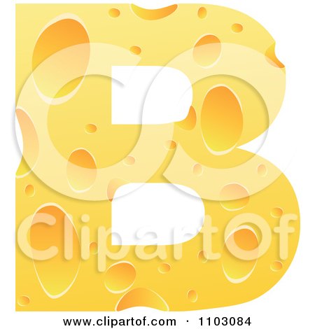 Clipart Capital Cheese Letter B - Royalty Free Vector Illustration by Andrei Marincas