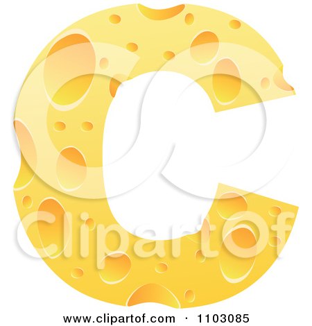 Clipart Capital Cheese Letter C - Royalty Free Vector Illustration by Andrei Marincas