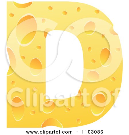 Clipart Capital Cheese Letter D - Royalty Free Vector Illustration by Andrei Marincas