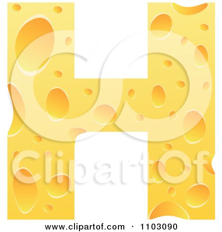 Clipart Capital Cheese Letter H - Royalty Free Vector Illustration by Andrei Marincas