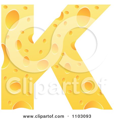 Clipart Capital Cheese Letter K - Royalty Free Vector Illustration by Andrei Marincas