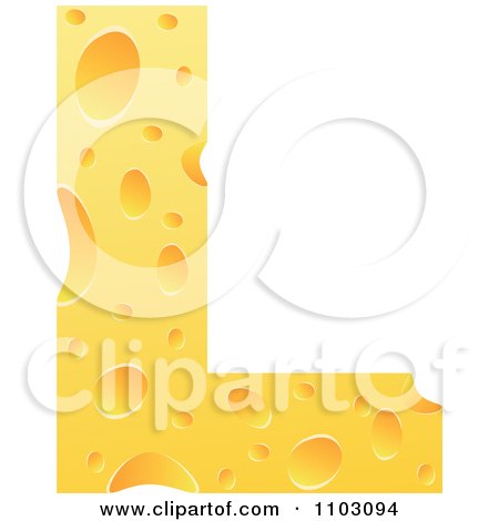 Clipart Capital Cheese Letter L - Royalty Free Vector Illustration by Andrei Marincas