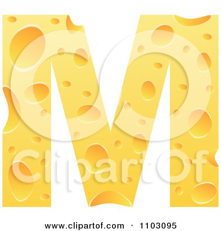 Clipart Capital Cheese Letter M - Royalty Free Vector Illustration by Andrei Marincas