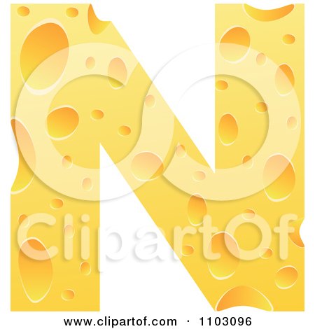 Clipart Capital Cheese Letter N - Royalty Free Vector Illustration by Andrei Marincas
