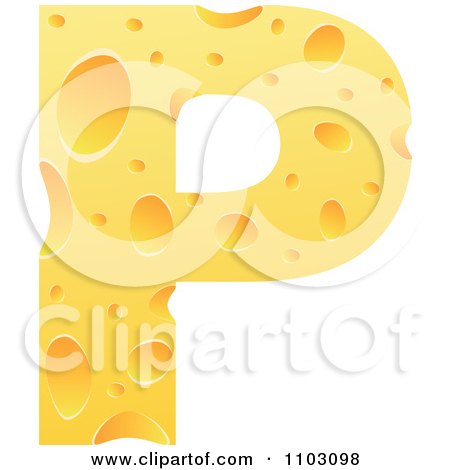 Clipart Capital Cheese Letter P - Royalty Free Vector Illustration by Andrei Marincas