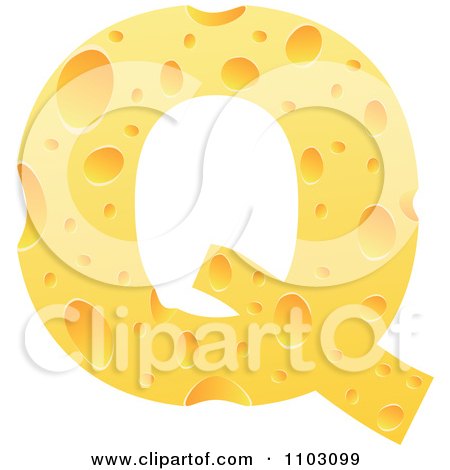 Clipart Capital Cheese Letter Q - Royalty Free Vector Illustration by Andrei Marincas