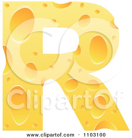 Clipart Capital Cheese Letter R - Royalty Free Vector Illustration by Andrei Marincas