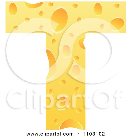 Clipart Capital Cheese Letter T - Royalty Free Vector Illustration by Andrei Marincas
