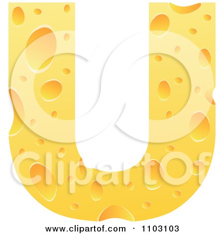 Clipart Capital Cheese Letter U - Royalty Free Vector Illustration by Andrei Marincas
