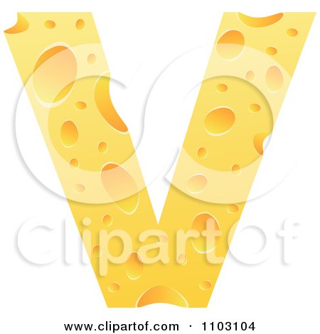 Clipart Capital Cheese Letter V - Royalty Free Vector Illustration by Andrei Marincas
