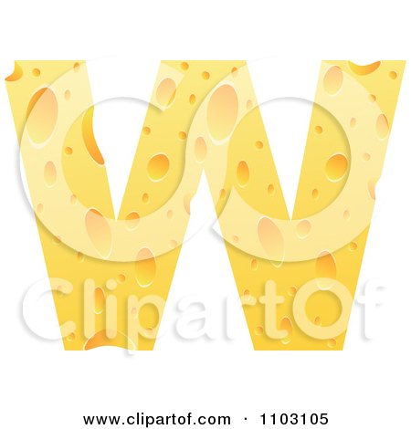 Clipart Capital Cheese Letter W - Royalty Free Vector Illustration by Andrei Marincas