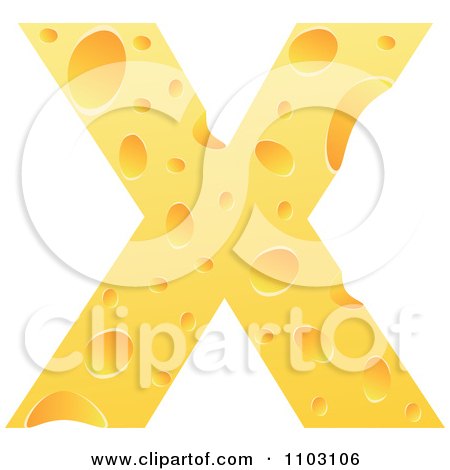Clipart Capital Cheese Letter X - Royalty Free Vector Illustration by Andrei Marincas