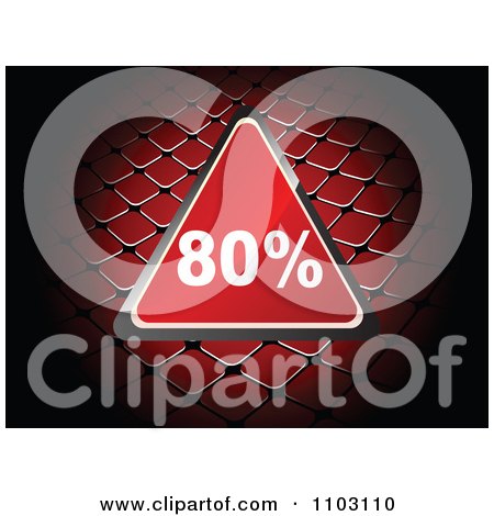 Clipart Shiny Red 80 Percent Discount Triangle Over A Net - Royalty Free Vector Illustration by Andrei Marincas