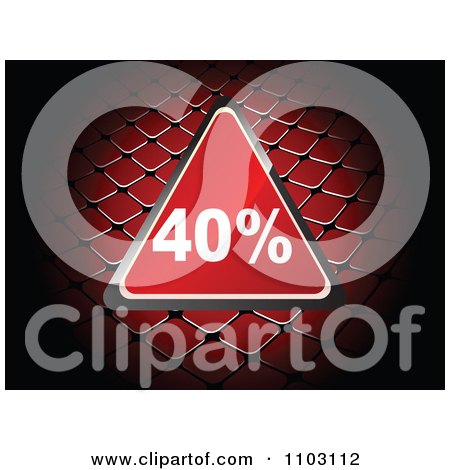Clipart Shiny Red 40 Percent Discount Triangle Over A Net - Royalty Free Vector Illustration by Andrei Marincas