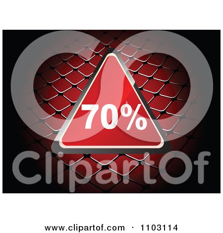 Clipart Shiny Red 70 Percent Discount Triangle Over A Net - Royalty Free Vector Illustration by Andrei Marincas