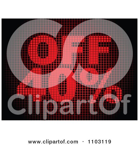 Clipart Forty Percent Off Made Of Red Dots - Royalty Free Vector Illustration by Andrei Marincas