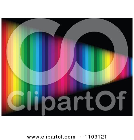 Clipart Rainbow Wall Leading Into The Distance On Black - Royalty Free Vector Illustration by Andrei Marincas