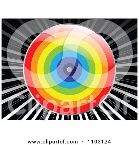 Clipart Rainbow Circle Over Rays - Royalty Free Vector Illustration by Andrei Marincas