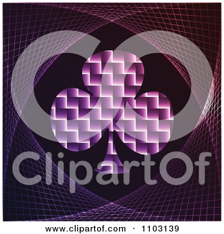 Clipart Clover Or Poker Club In Purple - Royalty Free Vector Illustration by Andrei Marincas