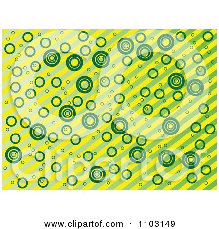 Clipart Green And Yellow Background With Circles And Stripes - Royalty Free Vector Illustration by Andrei Marincas