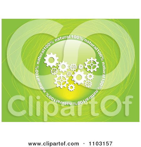 Clipart Reflective Round Industry Natural Circle Over Green With Scribbles - Royalty Free Vector Illustration by Andrei Marincas