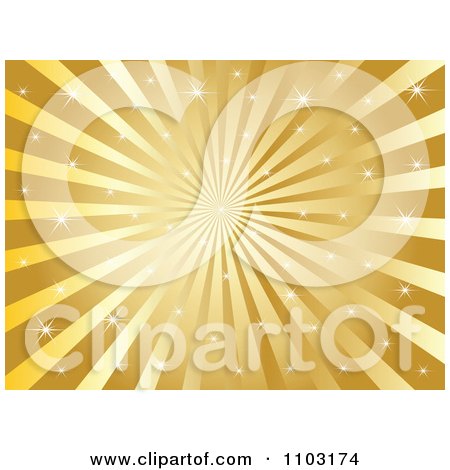 Clipart Sparkly Gold Burst Background - Royalty Free Vector Illustration by Andrei Marincas
