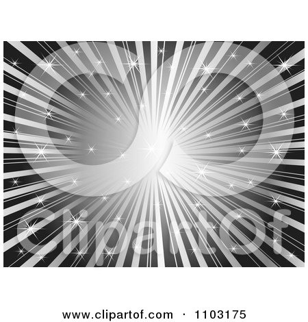 Clipart Sparkly Silver Burst Background - Royalty Free Vector Illustration by Andrei Marincas