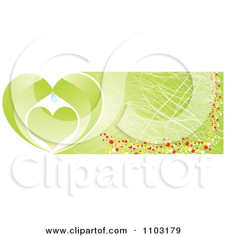 Clipart Grungy Green Dripping Heart Website Banner - Royalty Free Vector Illustration by Andrei Marincas