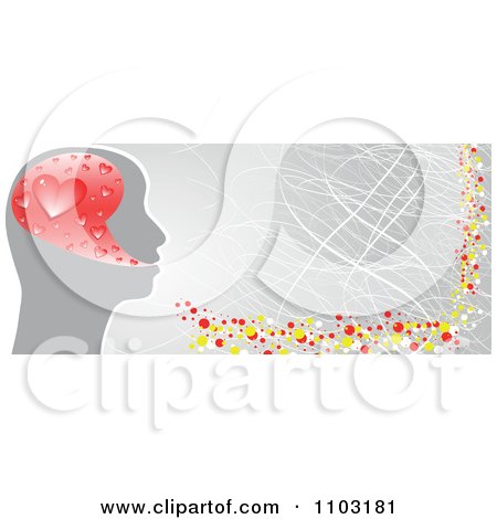 Clipart Grungy Heart Brain Website Banner - Royalty Free Vector Illustration by Andrei Marincas