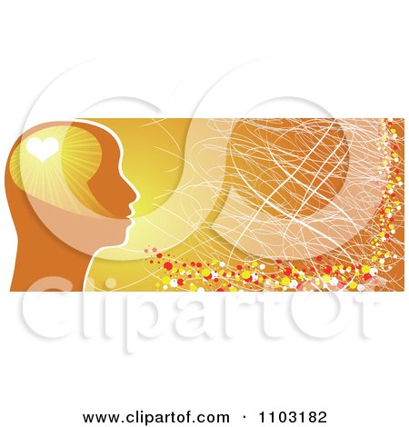Clipart Grungy Heart Sunset Brain Website Banner - Royalty Free Vector Illustration by Andrei Marincas
