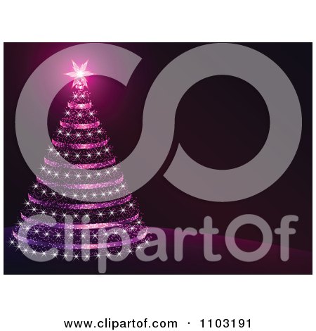 Clipart Purple Christmas Tree And Glowing Star Background - Royalty Free Vector Illustration by Andrei Marincas