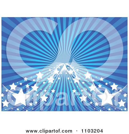 Clipart Blue Ray Background With Mesh Waves And Stars - Royalty Free Vector Illustration by Andrei Marincas