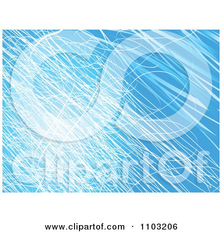 Clipart Blue Background With White Scribbles - Royalty Free Vector Illustration by Andrei Marincas
