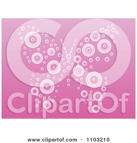 Clipart Butterfly Made Of Circles On Pink - Royalty Free Vector Illustration by Andrei Marincas