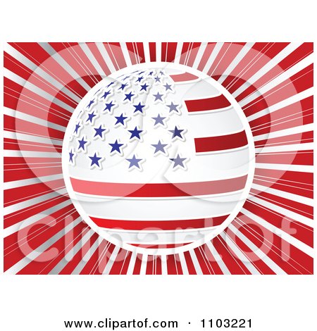 Clipart American Stars And Stripes Globe Over Rays - Royalty Free Vector Illustration by Andrei Marincas