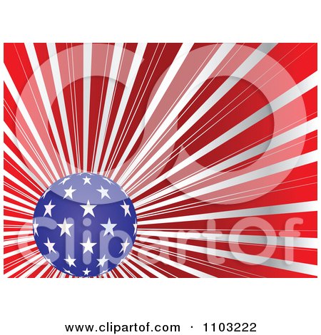 Clipart American Star Globe Over Rays - Royalty Free Vector Illustration by Andrei Marincas