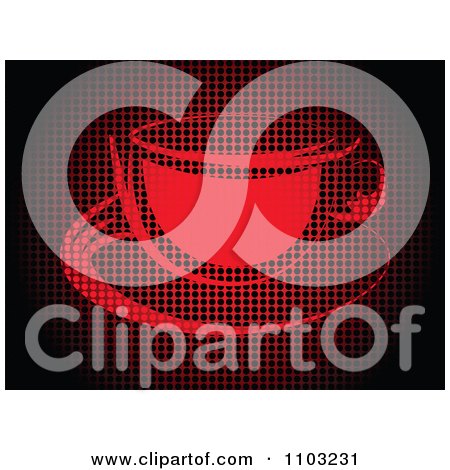 Clipart Coffee Cup Made Of Red Dots - Royalty Free Vector Illustration by Andrei Marincas